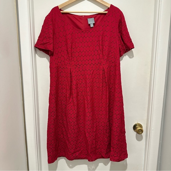 Rabbit Rabbit Rabbit Dress Size 18 Red‎ Short Sleeves Fit And Flair Women Dress - Picture 1 of 11